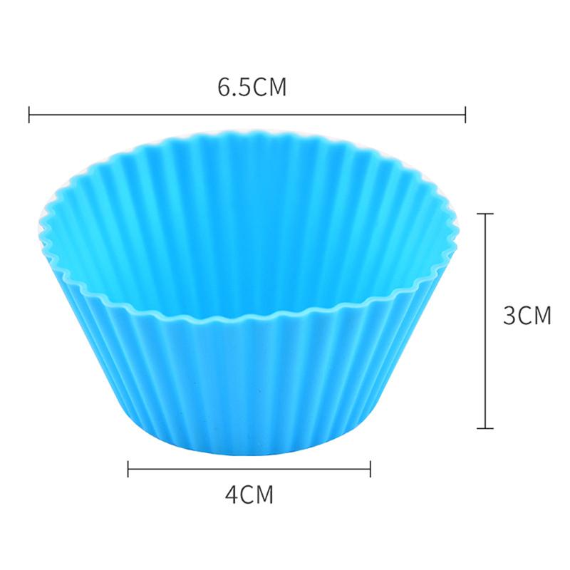 5Pcs Round Silicone Mold Cupcake Muffin Cup Baking Egg Tart Pudding Jelly Cookies Mold Reusable Diy Tool