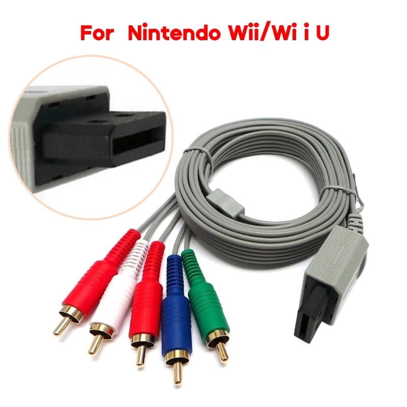 1.8m/5.9ft 1080/720P HDTV Audio-Video AV-Cable 5RCA Cord High-Definition Component Wire Line for Wii Game Console
