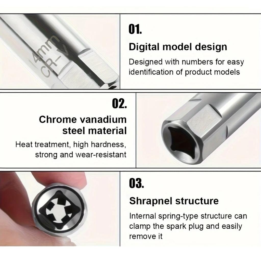2pcs SparkPlug Socket Wrench Torque Adapter 14mm&16mm Install Replace Repair Kit High-selling Manual Tool Accessories