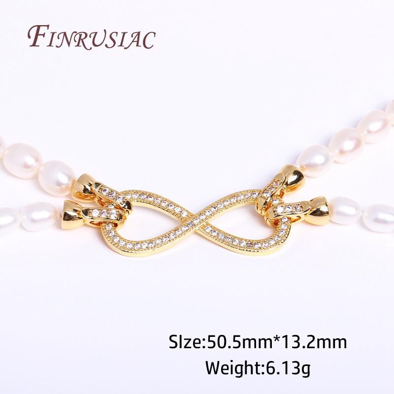 Inlaid Zircon Connector Bead Clasps Fastener DIY Jewelry Making,Classic 18K Gold Plated Pearl Clasps For Necklace Making