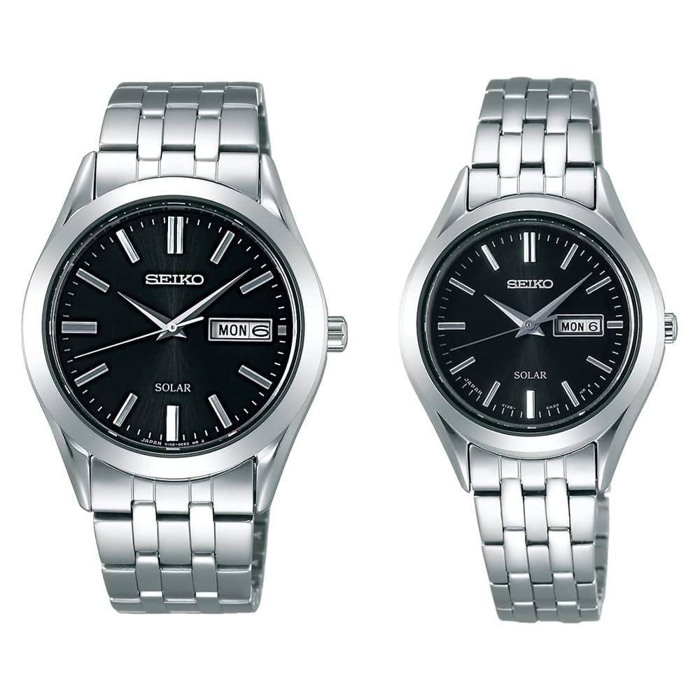 

Seiko Pair Watch Solar Day-Date with Storage Box for Men and Women