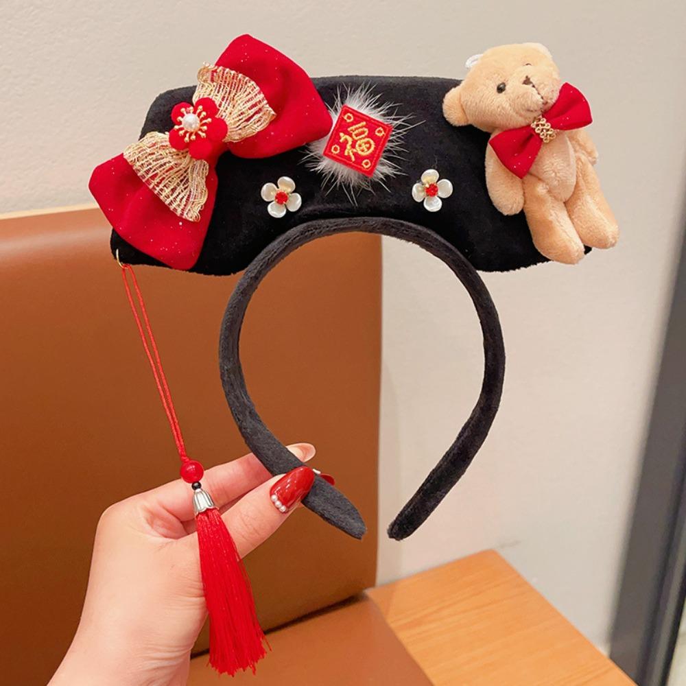Flower Ancient Style Gege Headband Snake Year Hanfu Headwear  New Year Hair Accessories