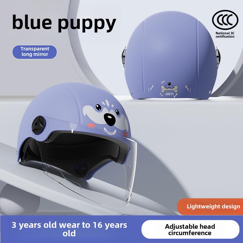 "3C Certified Kids' Winter Motorcycle Safety Helmet - Electric, Warm, Half-Helmet for Boys & Girls"