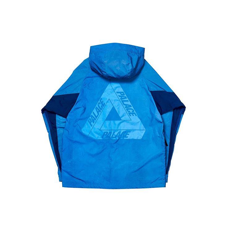 Palace FW19 Deflector Reflective Fabric Back Logo Hooded Jacket Unisex Jackets Blue PAL-FW19-018