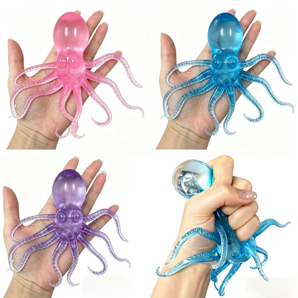 4 Styles Jellyfish Octopus Stress Balls For Kids Adults Squeeze Balls Sensory Fidget Toy Squishy Toys Gifts