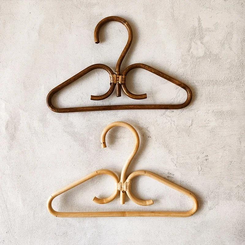 Natural Rattan Handmade Hooks Bedroom Closets Storage Organizer Hangers for Clothes Storage Supplies Rack Home Decoration