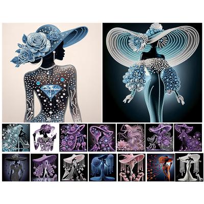 Kit de Pintura com Diamantes 5D DIY com Broca de Forma Especial Decoração de Dama Elegante