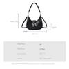 2025 Trendy Bow Shoulder Bag Underarm Bag Solid PU Leather Messenger Bag Daily Casual Commuting Bag Handbag