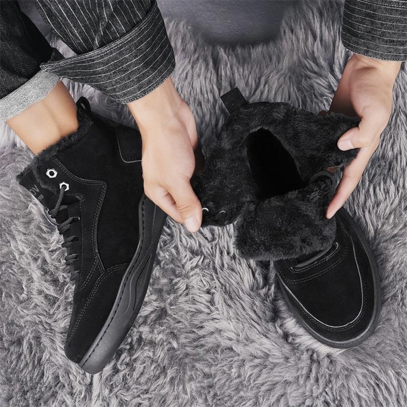 Vintersnøstøvler for menn Holder varmen Bomullssko Utendørs tursko Plysj Varm Høy ankelstøvler Joggesko