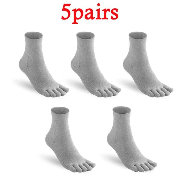1/5Pairs Men's Five Toes Socks Breathable Anti Odor Five Finger Socks for Male White Black Sturdy Soft High Quality Mid Tube Sox
