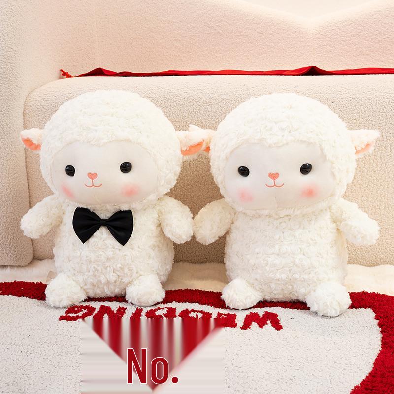 Wedding Sheep Plush Pair: Cute Couple In Dress for Bed Decoration & Gifts