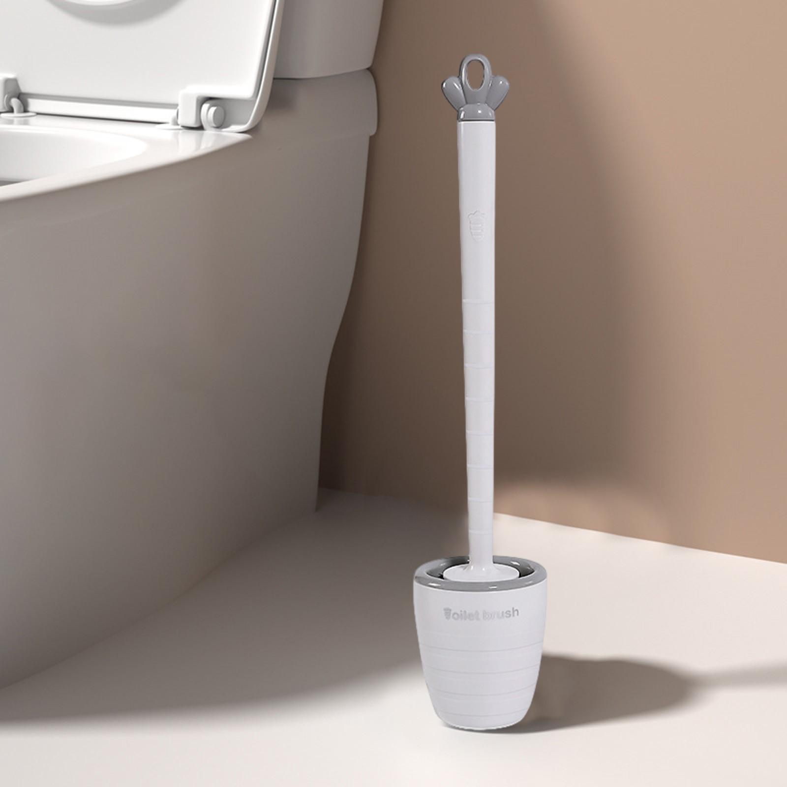 

Силиконовая щетка для унитаза для ванной комнаты, настенная щетка, гибкая щетка для глубокой очистки в углу и с крышкой, набор щеток для чистки белый