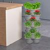 4 Tiers Plastic Vertical Planter Stacked Planter Gardening Pots With Tray And Flexible Wheels For Strawberry, Flower, Vegetable