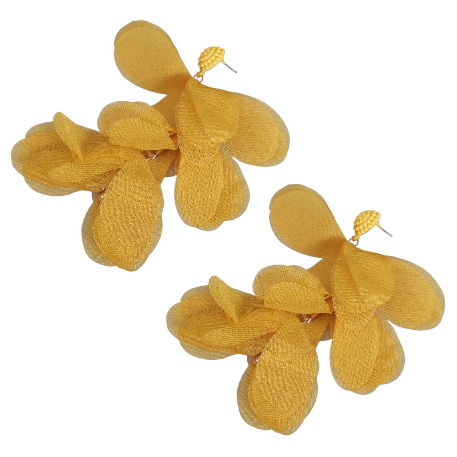 

Легкі сережки-підвіски з шифоновими квітами та намистинами, сережки, модні аксесуари для відпустки та на кожен день