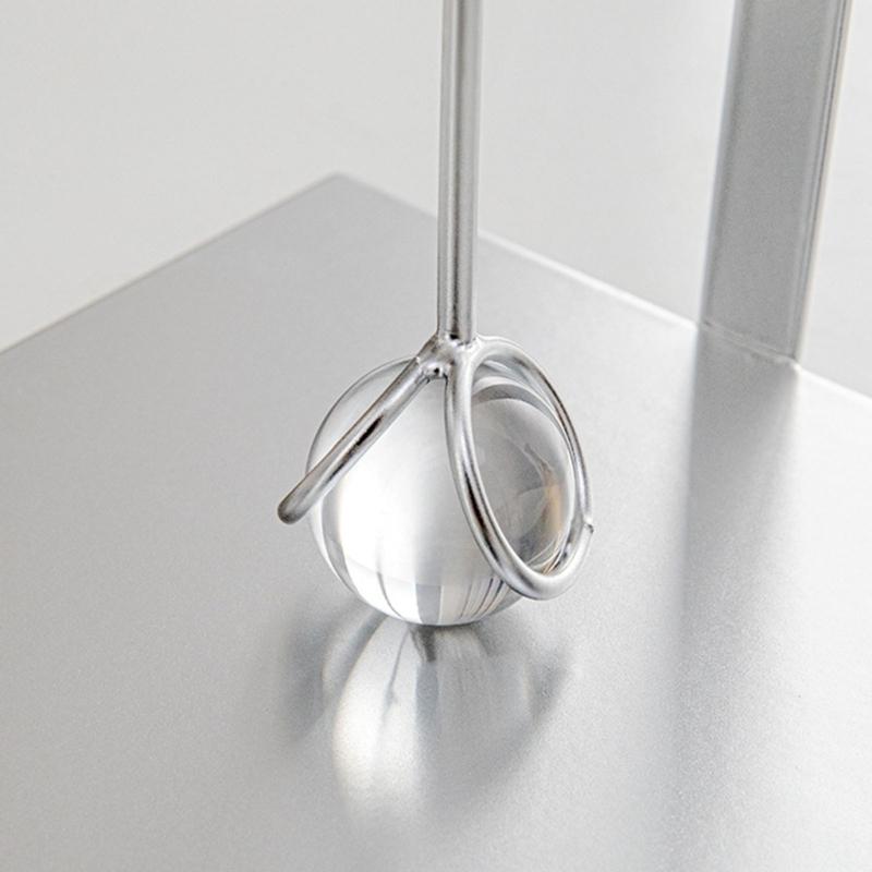 Desktop Tissue Holder Wrought Iron Crystal Ball Tissue Box Ornaments Restaurant Square Base Tissue Organizer for Room