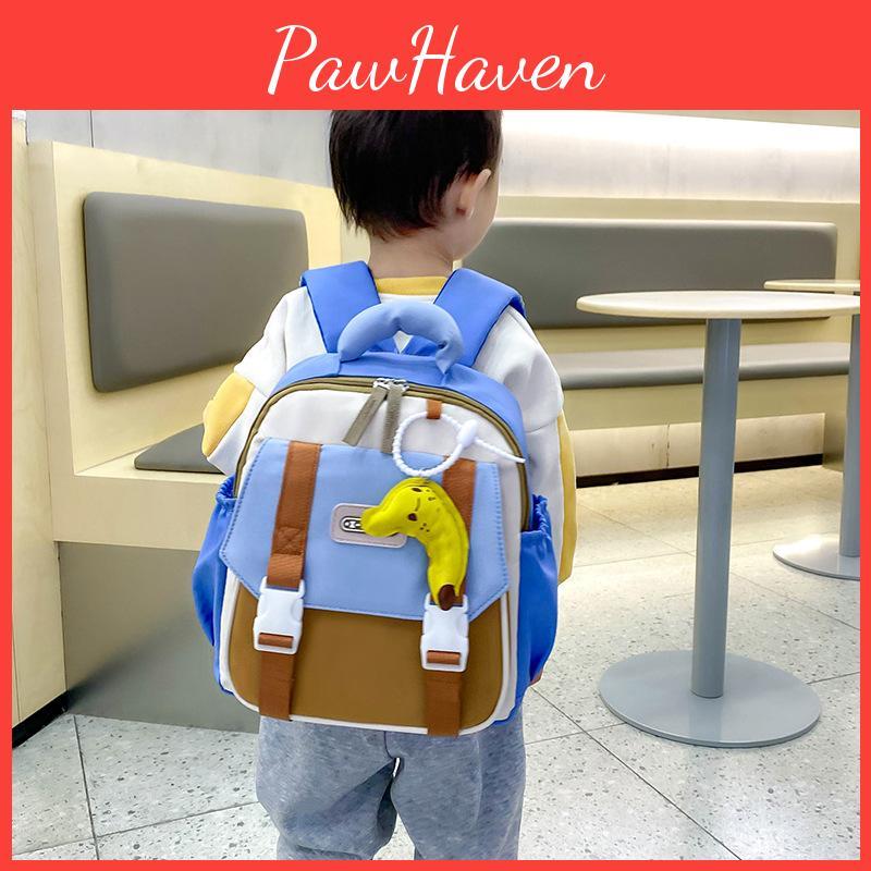 Cartoon Adorable Kindergarten Backpack Trendy Color Block Large Capacity Design