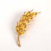 Luxury Crystal Wheat Ear Brooch High -End Temperament Anti -Failure Silk Scarf Buckle Waist Pin Women Men 'S Party Jewelry
