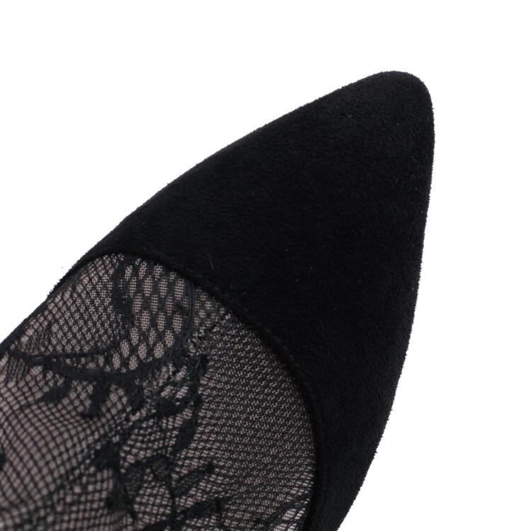 Sexy stilettstøvler kvinner Blomster blonder Mesh Nett naken ankelstøvletter Tynne høyhælte pek-tå sko stor størrelse 48