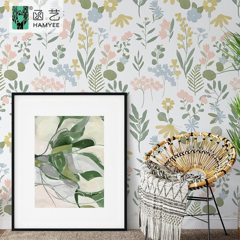 Klebefolie für die Wand - Wasserdichte PVC-Blumenmuster, Verdickte Selbstklebende Heimdekoration, Hintergrund für Schlafzimmerabtrennung