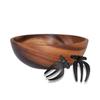 Acacia Wood Salad Bowl with 2 Salad Claws Set,  Salad Serving Utensils, Salad Mixing Bowl for Fruits, Salad, Cereal, Corn flake