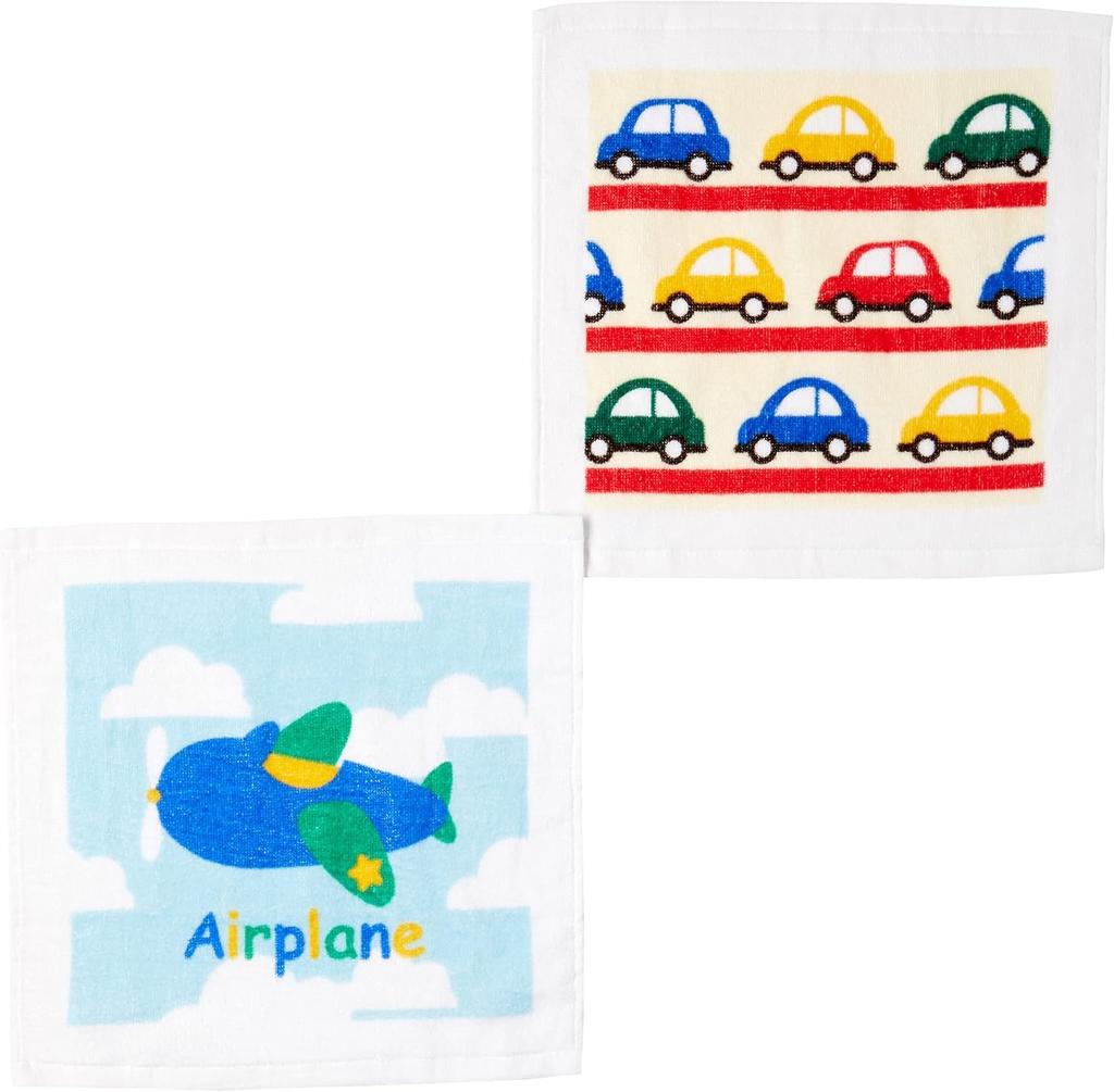 Marushin Piccolino Good Drive Hand Towels with Perfect for and Elementary Suitable for Boys (2-Piece Set) Case, Preschool, Kindergarten, School,