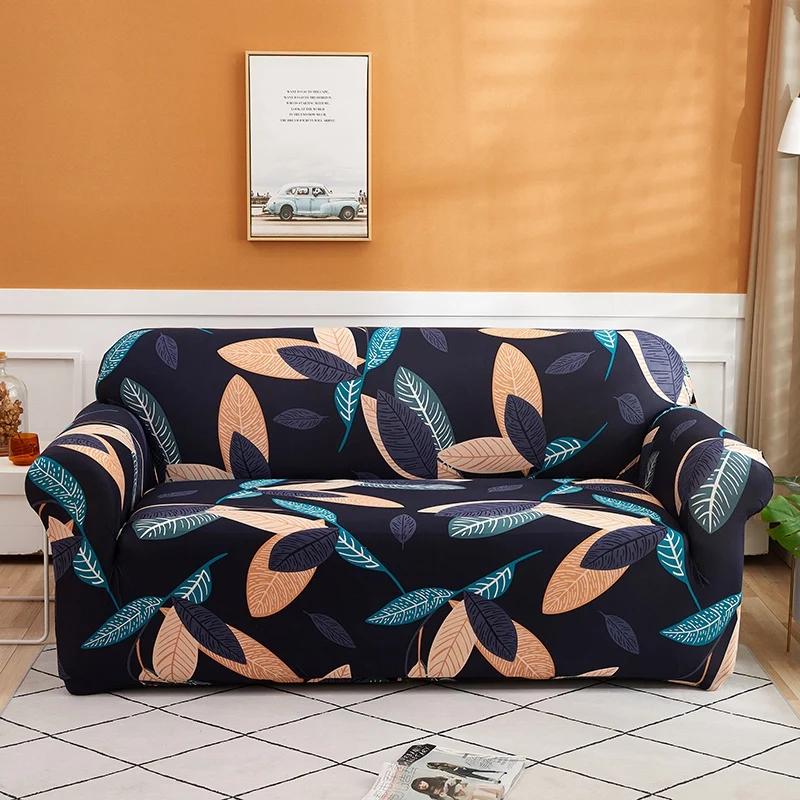 Square Printed L-shape Chaise Longue Sofa Covers for Living Room Sofa Protector Anti-dust Elastic Stretch Covers for Corner Sofa