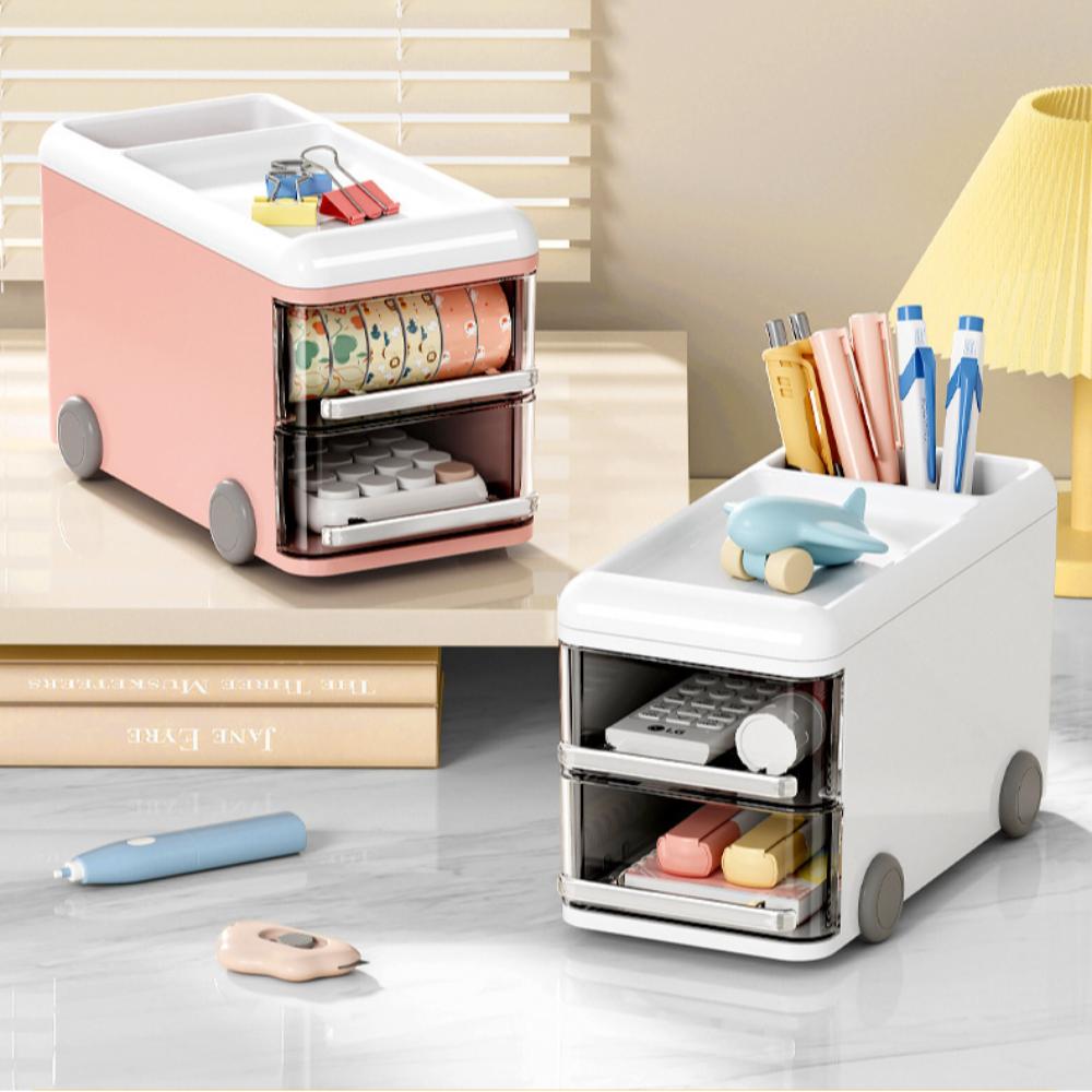 

Прозрачный ящик для хранения ящиков, органайзер для ручек в форме автобуса, настольный органайзер для канцелярских принадлежностей