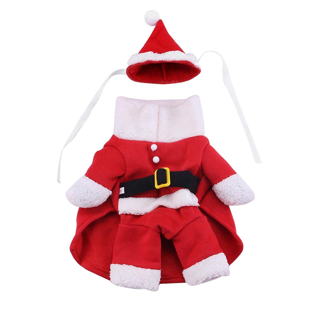 Dog Transformation Costume Christmas Santa Design Durable Pet Party Outfit For Puppy Walking Outdoor Activities Cozy Coat