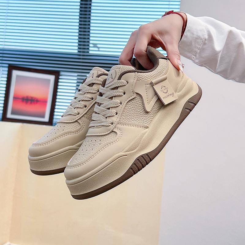 White Shoes for Women  Spring New Student Korean Style Ins Trendy All-Match Thick Bottom Board Shoes Spring and Autumn Casual Shoes Q5902