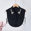 Lace Detachable Collar Rhinestones Shirt Collar False Shirt Collar  Halloween Decoration