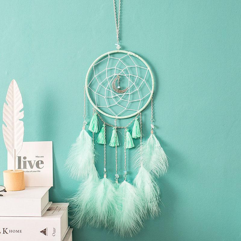 Colorful True Feather Dream Catcher Lights Up Creative Dreamcatcher Girls Practical Special Birthday Gifts Home Decoration