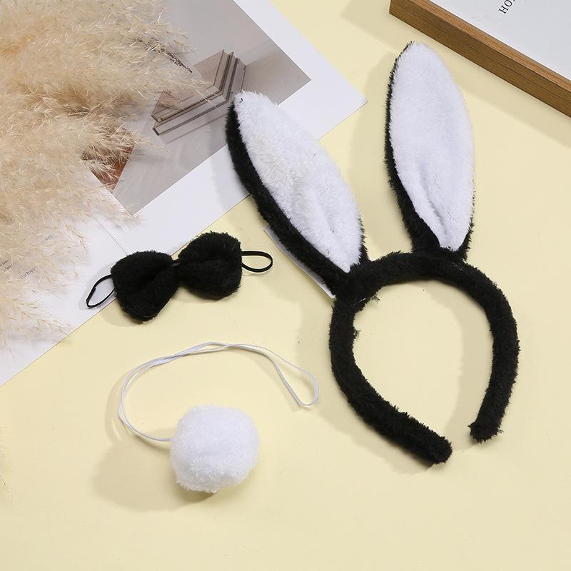 Korean Cute Plush Bunny Ears Headband for Kids' Party & Easter