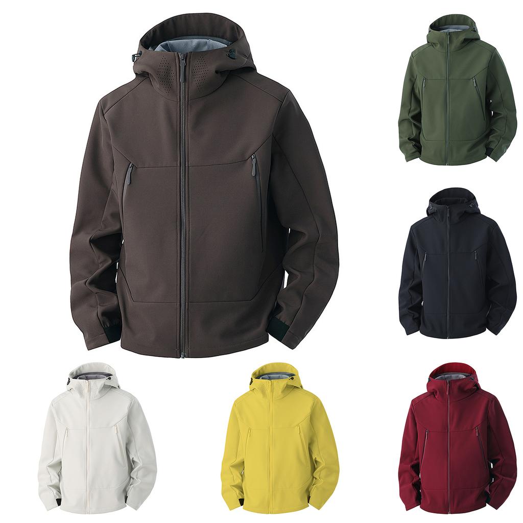 Men's Casual Sports Hooded Blazers Outerwear Outdoor Windproof Waterproof Travel Mountaineering Clothing