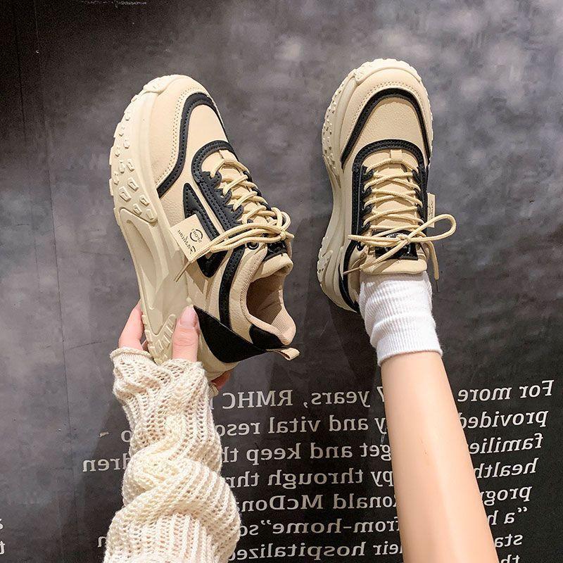 Platform White Shoes Women's 2025 New Popular Spring Leisure Sports Heightening Dad Muffin Summer Breathable Soft Bottom