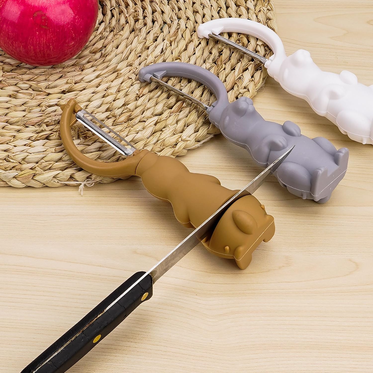 3 Pack 2 in 1 Rabbit Peeler, Versatile Peeler And Sharpener for Kitchen