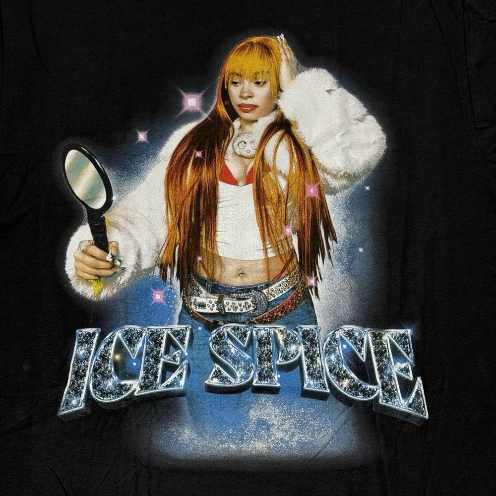Винтажная футболка с портретом Ice Spice в зеркале, унисекс, все размеры от S до 5XL BL223, футболка унисекс XXL
