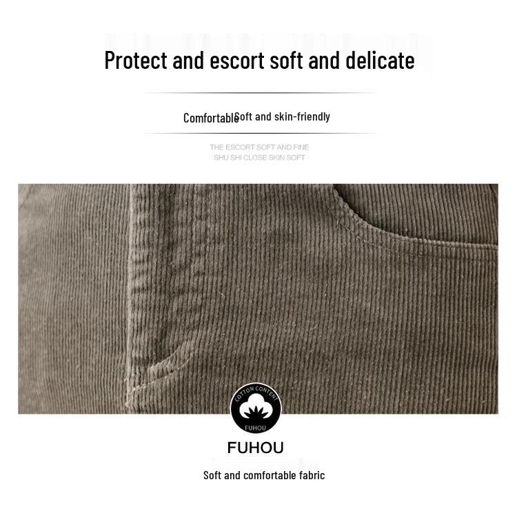 Women's High Waist Khaki Corduroy Midi Skirt - Slimming A-Line for Autumn/Winter