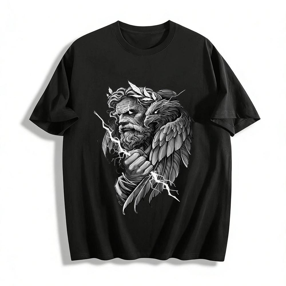 Zeus And Eagle Greek Mythology Vintage Print Casual T-Shirt Pure cotton T-shirt XXS