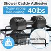 14 Pack Shower Caddy Adhesive Replacement, Transparent Strong Adhesive Hooks, No Drilling, Waterproof Wall Hooks for Shower Caddy, Bathroom Storage