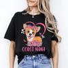 Cute Corgi Mama T-Shirt Gift Funny Heart Corgi Dog Mom Unisex Tee Black Navy Dar