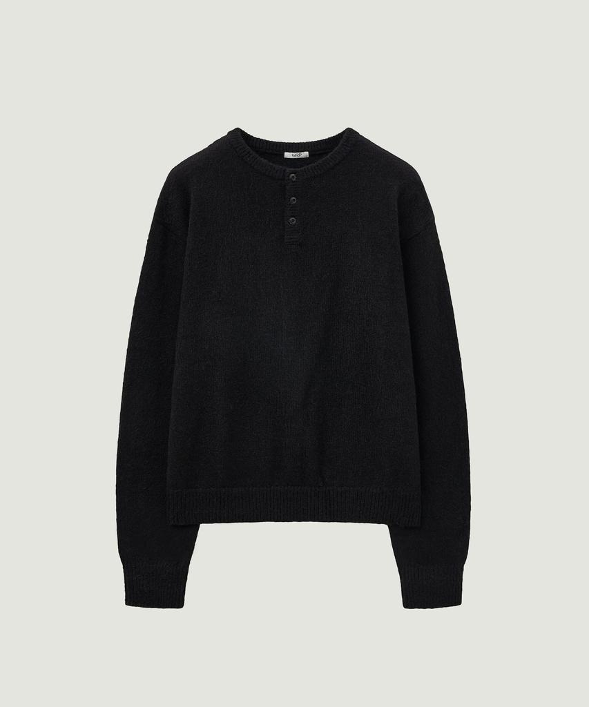 LMOOD Pablo Brushed Mohair Wool Henley Neck Knit (3 Colors)