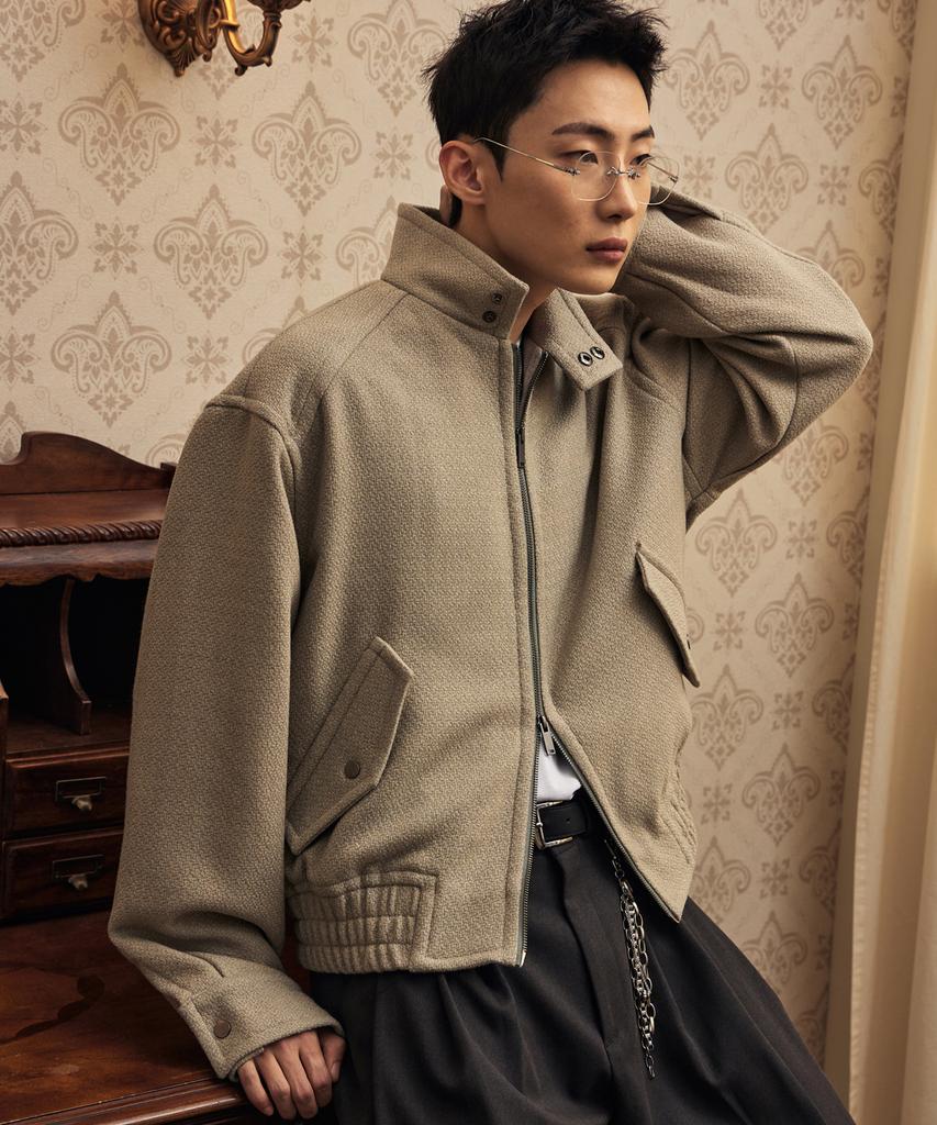 Eyeunderstand Texture Harrington Jacket (Cream)