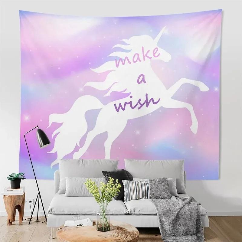 

Декоративный гобелен «Звездное небо и единорог» для украшения офиса, гостиной, настенного гобелена для дома 100x75cm