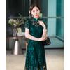 1011 ilkbahar ve yaz siyah dantel cheongsam genç seksi moda orta ve uzun mizaç geliştirilmiş zarif elbise