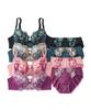 Nissen Floral Embroidered Bra and Panty Set Grace Color Women's (4-Pack) C80/L,