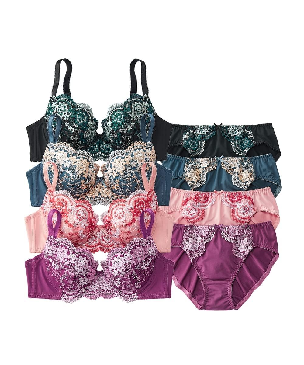 

Комплект бюстгальтер и шорты Floral Grace Color [Nissen], Вышивка, Набор из 4 предметов, Женский, G80/LL,