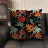 Fresh Floral Pattern Cushion Cover Summer Breathable Linen Organic Fabric Double-Sided Printing Sofa Pillow Case Home Decor