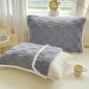 2 pieces Coral Fleece Pillow Cover Plush Cushion Cover Durable Grid Jacquard Pillowcases  Winter