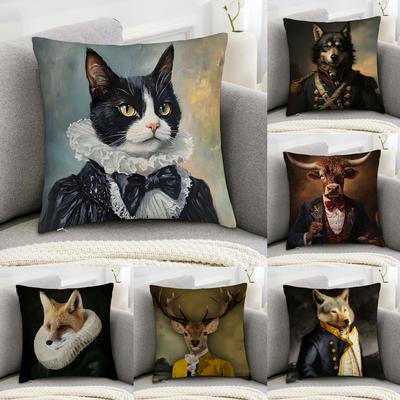 Nordische Mode Tier Kissenbezug Sofa Dekorative Zuhause Doppelseitiger Druck Plüsch Quadratische Wurfkissenbezüge Kissen Dekorbezug