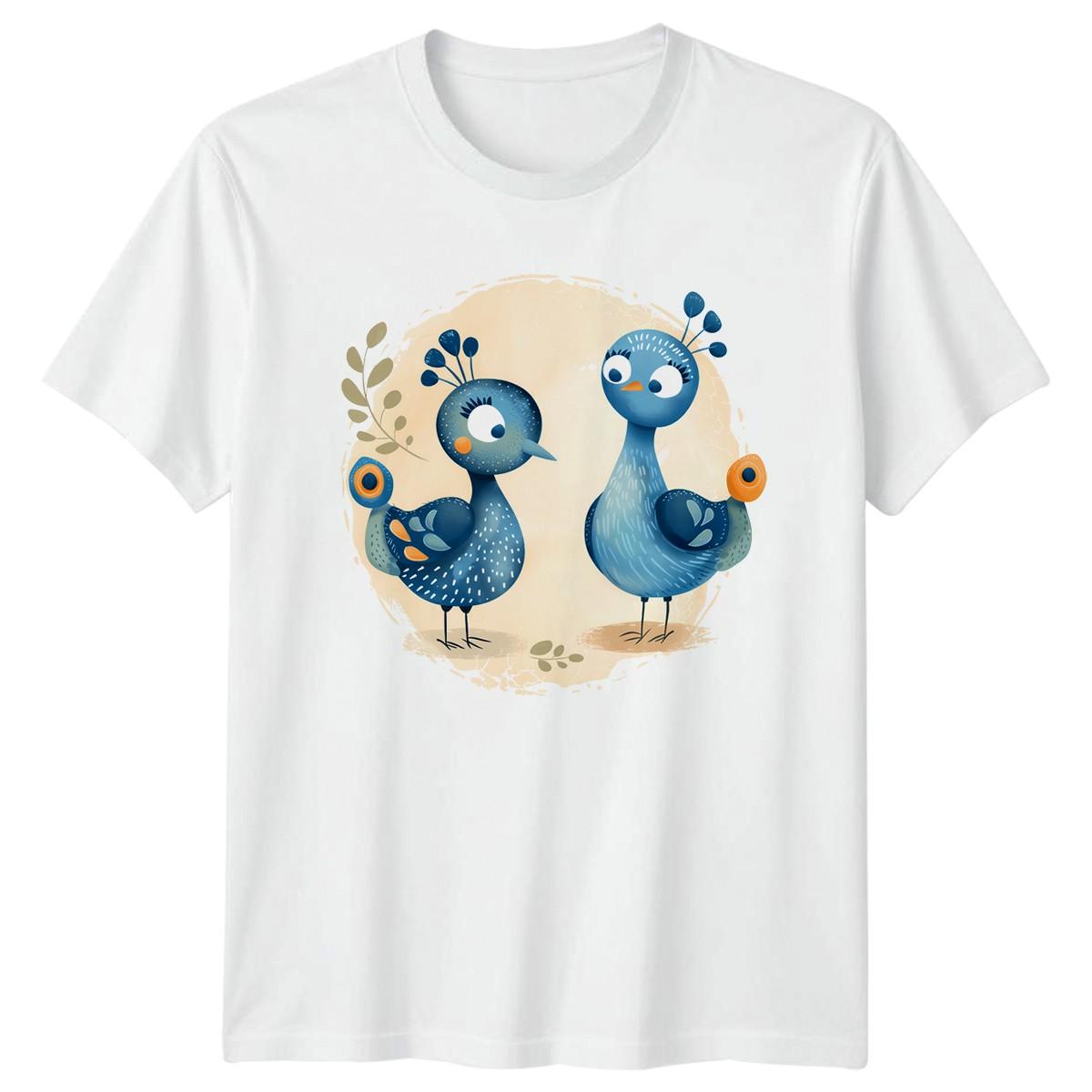 Adorable Whimsical Blue Birds T-Shirt Whimsical Bird Animal Lovers S